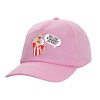 Casual children's baseball cap, 100% Cotton Twill, PINK (COTTON, CHILDREN'S, ONE SIZE)