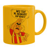 Ceramic coffee mug yellow, 330ml