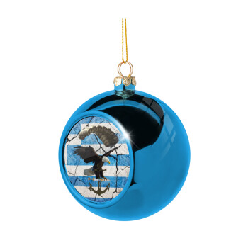 Hellas army αετός, Χριστουγεννιάτικη μπάλα δένδρου Μπλε 8cm