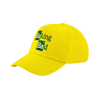 Baking Bad, Child's Baseball Cap, 100% Cotton Twill, Yellow (COTTON, CHILD, UNISEX, ONE SIZE)