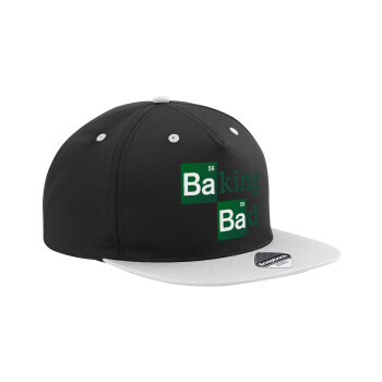 Baking Bad, Adult Flat Snapback Hat Black/Grey, (100% COTTON TWILL, ADULT, UNISEX, ONE SIZE)