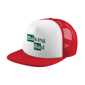 Baking Bad, Καπέλο Ενηλίκων Soft Trucker με Δίχτυ Red/White (POLYESTER, ΕΝΗΛΙΚΩΝ, UNISEX, ONE SIZE)
