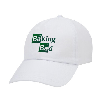 Baking Bad, Adult Baseball Cap White 5-panel (POLYESTER, ADULT, UNISEX, ONE SIZE)