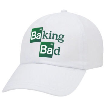 Baking Bad, Καπέλο Ενηλίκων Baseball Λευκό 5-φύλλο (POLYESTER, ΕΝΗΛΙΚΩΝ, UNISEX, ONE SIZE)