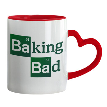 Baking Bad, Mug heart red handle, ceramic, 330ml
