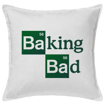 Baking Bad, Μαξιλάρι καναπέ ΛΕΥΚΟ 100% βαμβάκι, περιέχεται το γέμισμα (50x50cm)