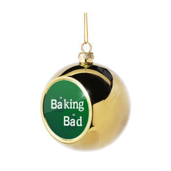 Baking Bad, Golden Christmas tree ball ornament 8cm