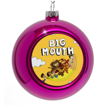 Big mouth, Purple Christmas tree ornament bauble 8cm