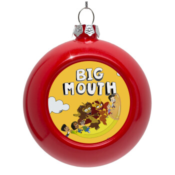 Big mouth, Red Christmas tree ornament bauble 8cm