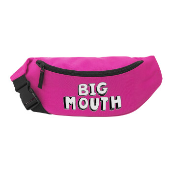 Big mouth, Unisex τσαντάκι μέσης (μπανάνα) χρώματος ΡΟΖ με 2 τσέπες