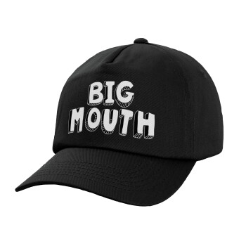 Big mouth, Adult Baseball Cap, 100% Cotton, Black (COTTON, ADULT, UNISEX, ONE SIZE)