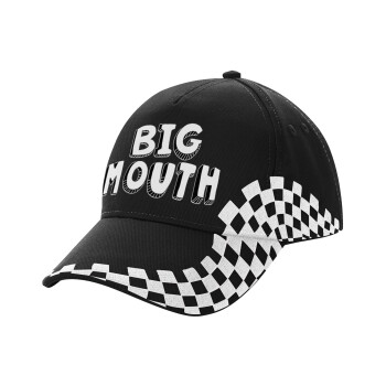 Big mouth, Adult Ultimate BLACK RACING Cap, (100% COTTON DRILL, ADULT, UNISEX, ONE SIZE)