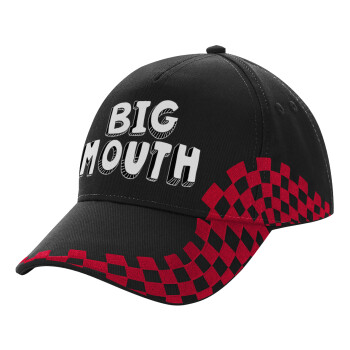 Big mouth, Adult Cap RACING Ultimate Black/Red, (100% COTTON DRILL, ADULT, UNISEX, ONE SIZE)