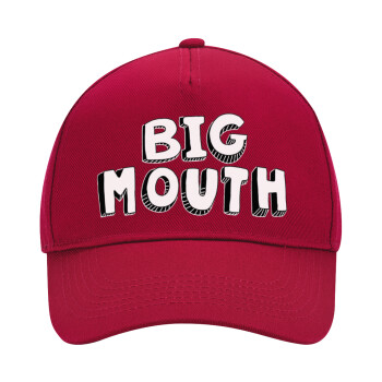 Big mouth, Adult Ultimate Hat RED, (100% COTTON DRILL, ADULT, UNISEX, ONE SIZE)