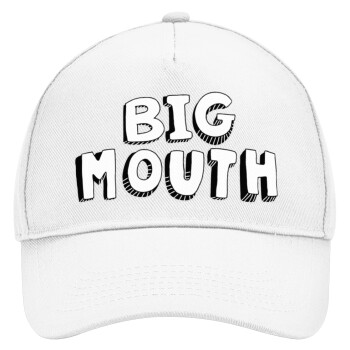 Big mouth, Καπέλο Ενηλίκων Baseball, Drill, Λευκό (100% ΒΑΜΒΑΚΕΡΟ, ΕΝΗΛΙΚΩΝ, UNISEX, ONE SIZE)
