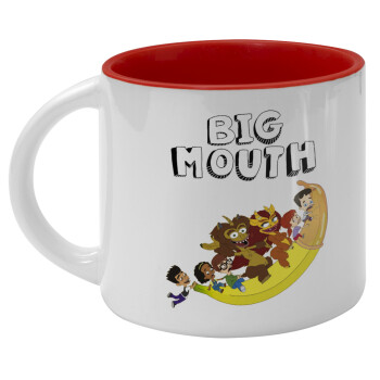 Big mouth, Κούπα κεραμική 400ml Λευκή/Κόκκινη