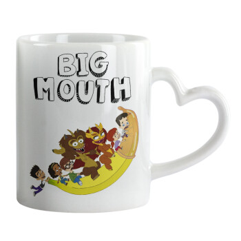 Big mouth, Mug heart handle, ceramic, 330ml