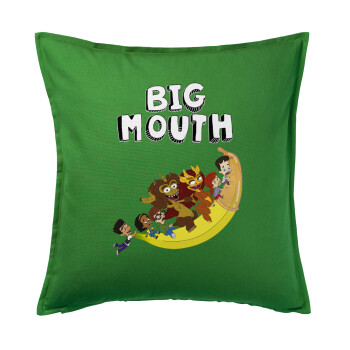Big mouth, Sofa cushion Green 50x50cm includes filling
