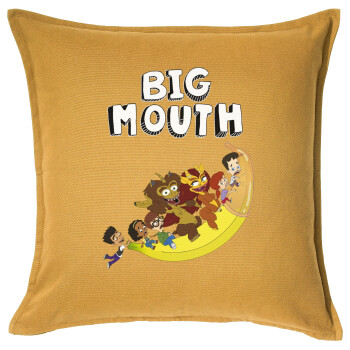 Big mouth, Sofa cushion YELLOW 50x50cm includes filling