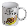 Mug ceramic, silver mirror, 330ml