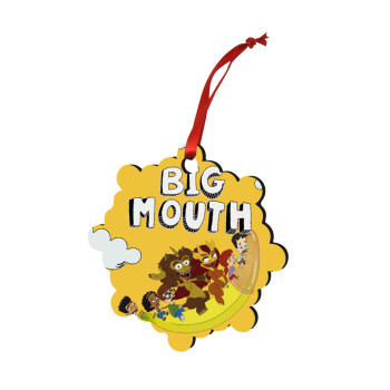 Big mouth, Χριστουγεννιάτικο στολίδι snowflake ξύλινο 7.5cm