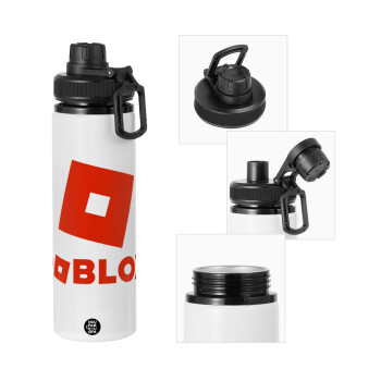 Roblox red, Metal water bottle with safety cap, aluminum 850ml