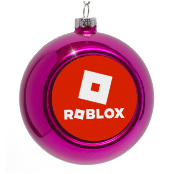 Roblox red, Στολίδι Χριστουγεννιάτικη μπάλα δένδρου Μωβ 8cm