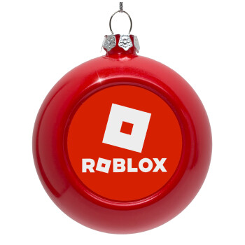 Roblox red, Στολίδι Χριστουγεννιάτικη μπάλα δένδρου Κόκκινη 8cm