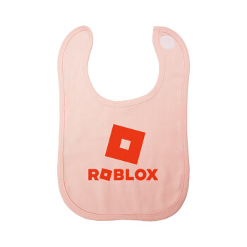 Roblox red, Σαλιάρα με Σκρατς ΡΟΖ 100% Organic Cotton (0-18 months)