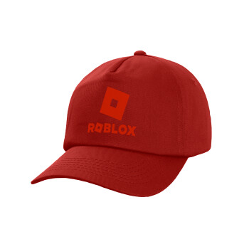 Roblox red, Children's Baseball Cap, 100% Cotton Twill, Red (COTTON, CHILDREN'S, UNISEX, ONE SIZE)