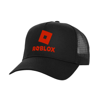 Roblox red, Καπέλο Ενηλίκων Structured Trucker, με Δίχτυ, Μαύρο (100% ΒΑΜΒΑΚΕΡΟ, ΕΝΗΛΙΚΩΝ, UNISEX, ONE SIZE)