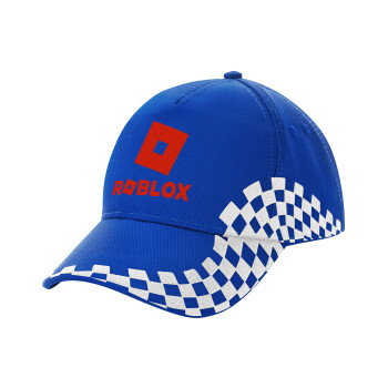 Roblox red, Adult Ultimate BLUE RACING Cap, (100% COTTON DRILL, ADULT, UNISEX, ONE SIZE)