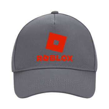 Roblox red, Ultimate Adult Hat Grey, (100% COTTON DRILL, ADULT, UNISEX, ONE SIZE)