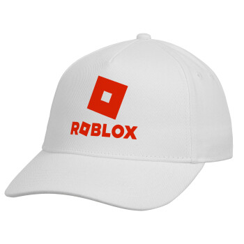 Roblox red, Καπέλο παιδικό Baseball, Drill, Λευκό (100% ΒΑΜΒΑΚΕΡΟ, ΠΑΙΔΙΚΟ, UNISEX, ONE SIZE)