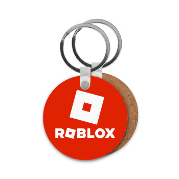 Roblox red, Μπρελόκ Ξύλινο στρογγυλό MDF Φ5cm