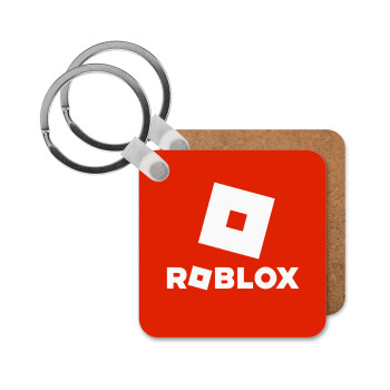 Roblox red, Μπρελόκ Ξύλινο τετράγωνο MDF