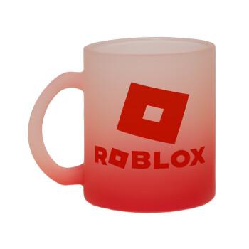 Roblox red, Κούπα γυάλινη δίχρωμη με βάση το κόκκινο ματ, 330ml