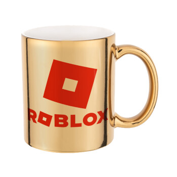 Roblox red, Mug ceramic, gold mirror, 330ml