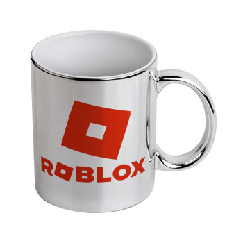 Roblox red, Mug ceramic, silver mirror, 330ml