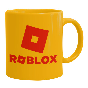 Roblox red, Ceramic coffee mug yellow, 330ml