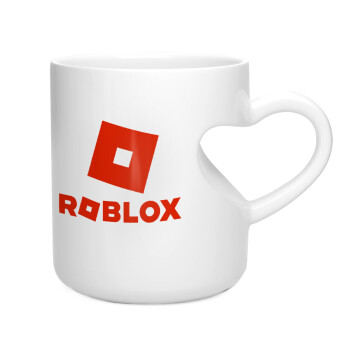 Roblox red, Κούπα καρδιά λευκή, κεραμική, 330ml