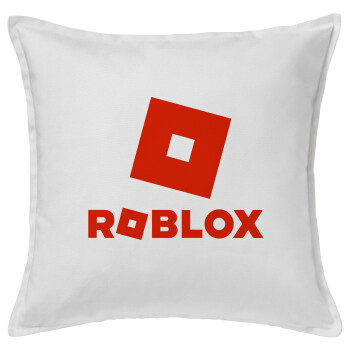 Roblox red, Μαξιλάρι καναπέ ΛΕΥΚΟ 100% βαμβάκι, περιέχεται το γέμισμα (50x50cm)