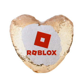 Roblox red, Μαξιλάρι καναπέ καρδιά Μαγικό Χρυσό με πούλιες 40x40cm περιέχεται το  γέμισμα