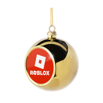 Roblox red, Golden Christmas tree ball ornament 8cm