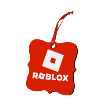 Roblox red, Χριστουγεννιάτικο στολίδι polygon ξύλινο 7.5cm