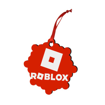 Roblox red, Χριστουγεννιάτικο στολίδι snowflake ξύλινο 7.5cm