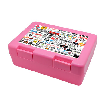 Video Game Studio Logos, Children's cookie container PINK 185x128x65mm (BPA free plastic)
