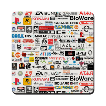 Video Game Studio Logos, Τετράγωνο μαγνητάκι ξύλινο 9x9cm