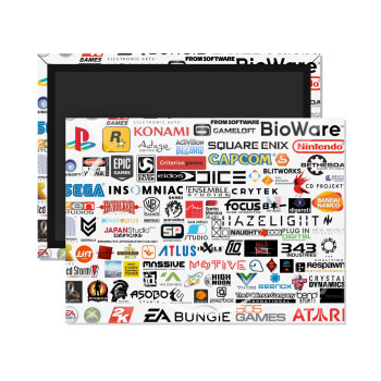 Video Game Studio Logos, Ορθογώνιο μαγνητάκι ψυγείου διάστασης 9x6cm