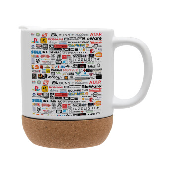 Video Game Studio Logos, Ceramic coffee mug Cork (MAT), 330ml (1pcs)